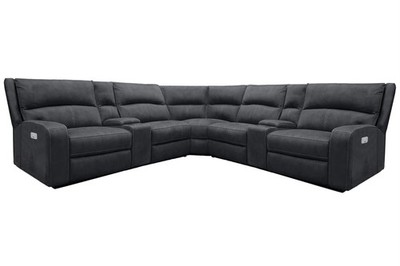 Polaris Slate 7 Piece Power Reclining Adjustable Headrests Sectional