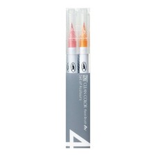 Kuretake Zig Clean Color Real Brush 4-Pen Set Pastel Brush Markers