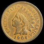 1904 Indian Head Cent - High Detail - Full Liberty Antique US 1c Penny Coin