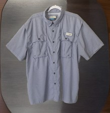 Magellan Men's Shirt XL Blue Aransas Pass Fish Gear Relaxed Fit, Short Sleeve