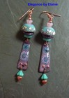 Pink Purple Aqua Earrings Handmade Unique Pretty OOAK Artisan Lampjwork — photo 2