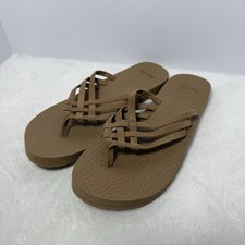 Sanuk Women's Yoga Salty Tan Flip Flops Sandals Women  s Size 7