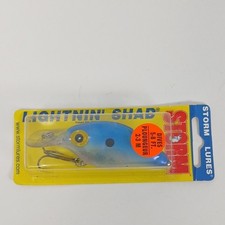 storm Lightnin' Shad Crankbait Blue White Yellow Fish Shape Plastic 1 Pack 8 ft