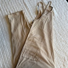 Beige Cotton Blend Jumpsuit