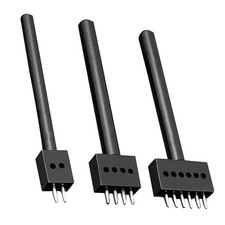 Prong Punch Tool Set - 3pcs 5mm Leather Row Round Hole Tooth Punch Tool, 2/4/...