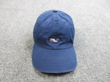 Vineyard Vines Hat Cap Strap Back Navy Blue Whale Embroidered Cotton Mens Logo