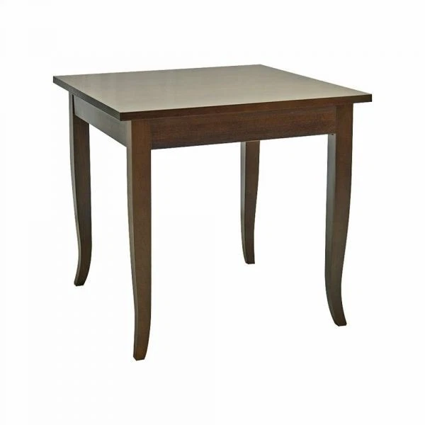 ARTIGIANALE TAVOLO IN LEGNO FISSO TINTA NOCE SCURO 70X70