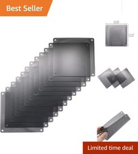 12 Pcs 80mm Black PVC Dust Filter Mesh for PC Cooling and Protection