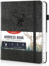 Address Book with Alphabetical Tabs, Hardcover Large Print Telephone and Address