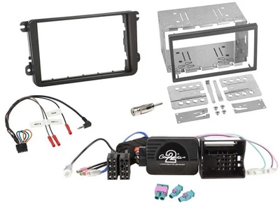 Einbauset Lenkradadapter Doppel DIN Autoradio für VW Passat Polo Scirocco Sharan - Bild 1 von 4
