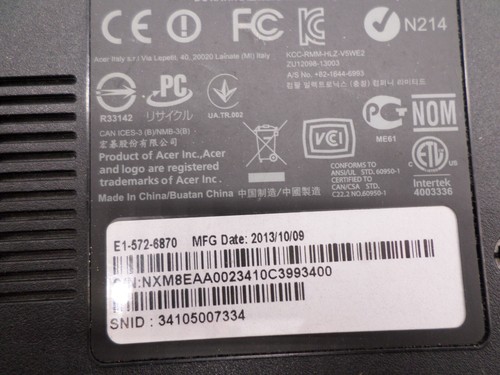 ACER V5WE2 - No HDD, No RAM, Intel i5-4200U - SMASHED LCD - Picture 8 of 8