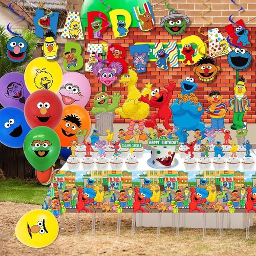 Sesame Street Party Supplies Balloons Kids Birthday Decorations Tableware - Picture 3 of 31
