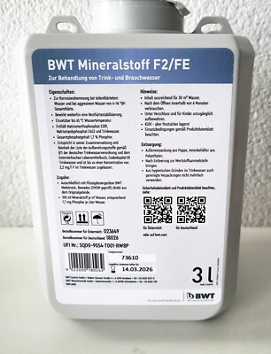 ( 16,00 Euro / L ) BWT Mineralstoff  F1,F2/FE, F3,/ F4   3 Liter Kanister