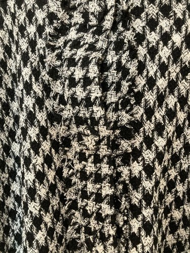 ZARA BLACK WHITE HOUNDSTOOTH CHECK TWEED MIDI SKIRT S ASO ROYAL DOC POW 9479/246 - Picture 5 of 12