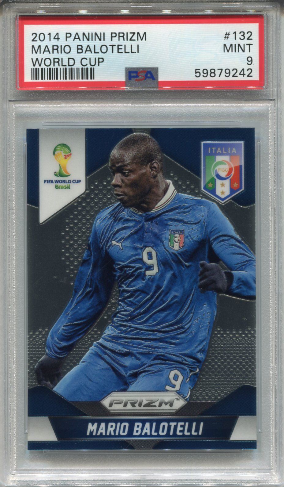Panini Prizm World Cup Soccer 2014 #132 Mario Balotelli PSA 9
