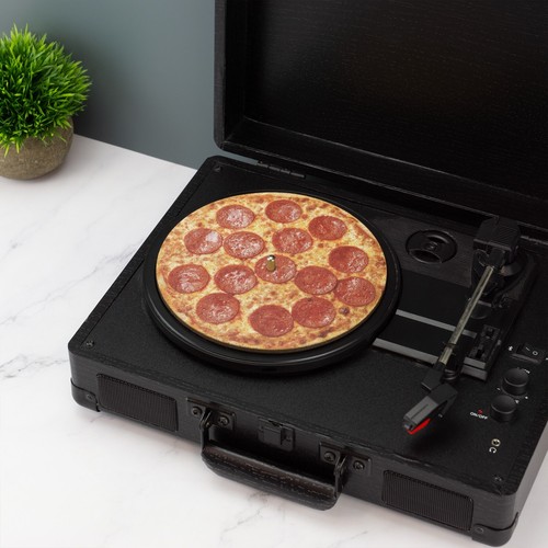 Pepperoni Pizza Record Player Slip Mat Turn Table DJ Slip Mat - Picture 2 of 4