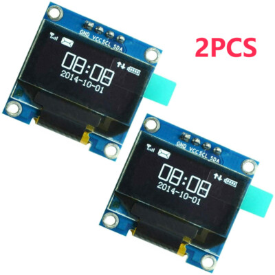 2PCS 0.96'' I2C IIC Serial 128X64 OLED LCD LED Display Module for Arduino White