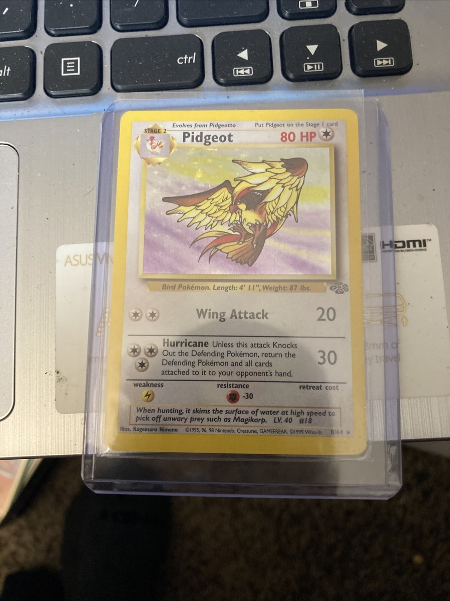 Pidgeot Holo Base Set Jungle 8/64 LP Rare Pokemon Card 1999