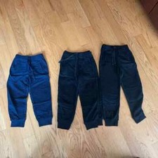 BUNDLE OF 4 BOYS SOFT FLEECE JOGGER PANTS 3 BLACK AND ONE BLUE NEW IN PACKAGE