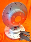 <!--F#f_0-->DIMPLED & SLOTTED FRONT Disc Rotors & PADS fits HOLDEN HT V8 HG Spacer 1969-71<!--F/-->