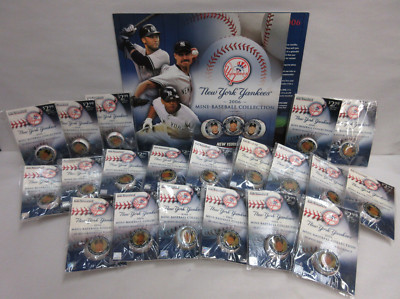 Set of 20 2006 New York Yankees Mini Baseball Collection w/ Album