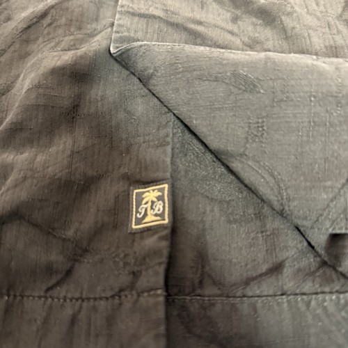 Tommy Bahama Silk Loop Collar Shirt Swirl It Embroidery Black Size XXLT - 第 8/10 張圖片