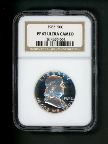 1962 US Franklin Half Dollar 50c .50 NGC PF67 Ultra Cameo Proof Choice GEM !