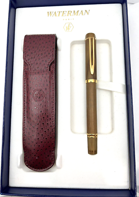 WATERMAN IDEAL PARIS 18K 750 MAN 100 OLIVE WOOD FOUNTAIN PEN Never