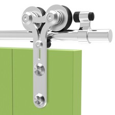 4FT-16FT Stainless Steel Sliding Barn Door Hardware Track Kit Single/Double Door