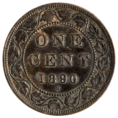 Canada. Victoria 1888 Large Cent AU KM-7. Maybe a Flying I in DEI