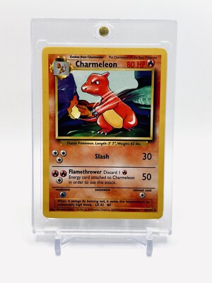 RARE Stage 1 Pokemon Charmeleon Card 05/102, 1995 80 HP SLASH FLAMETHROWER