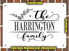 Harrington Family Decorative Metal Door or Wall Plaque (Style 2)