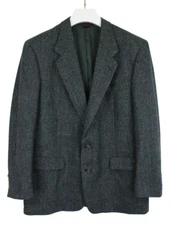 HART SCHAFFNER & MARX  Blazer Men's (UK) 46L Tweed Wool Herringbone Notch