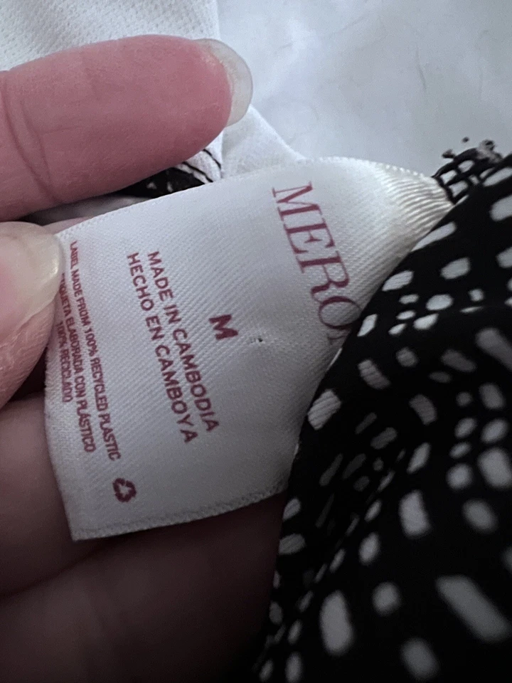 MERONA Women Black & White Swim Top Tankini Size Medium EUC - Image 3 of 3