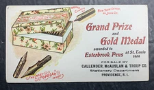 1904 St Louis World Fair Esterbrook Fountain Pens Ink Blotter Mini Sign NIBS