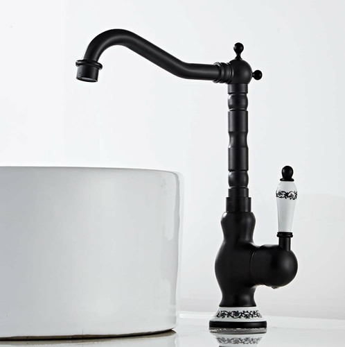 Grifo de latón negro grifo vintage monomando fregadero mezclador cocina baño grifo - Imagen 3 de 18