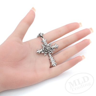 アクセサリー Velvet Lounge NATURE CROSS PENDANT Rosicrucian Velvet Rose Cross Pendant Necklace w/ 24
