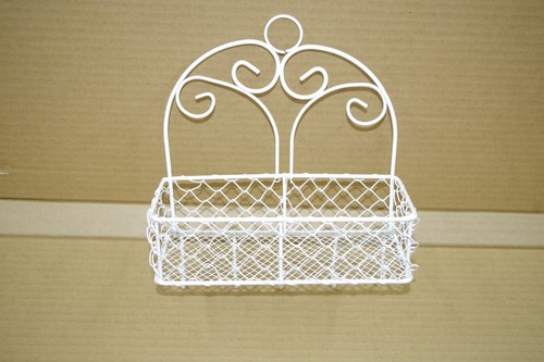 Cesta de pared cesta de flores cesta decorativa estante de pared metal 25 cm de alto x 23 cm con 5 ganchos - Imagen 8 de 16