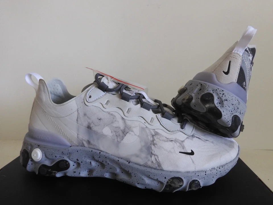 NIKE REACT ELEMENT 55 / KL KENDRICK LAMAR PURE PLATINUM-GREY SZ 7 [CJ3312-001] - Image 2 of 4