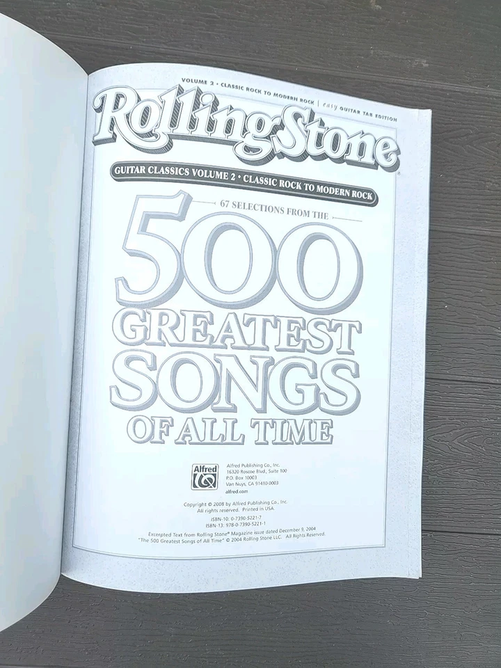 ROLLING STONE 500 GREATEST SONGS OF ALL TIME VOL 2-Guitar Classics-67 Selections - Image 2 of 4