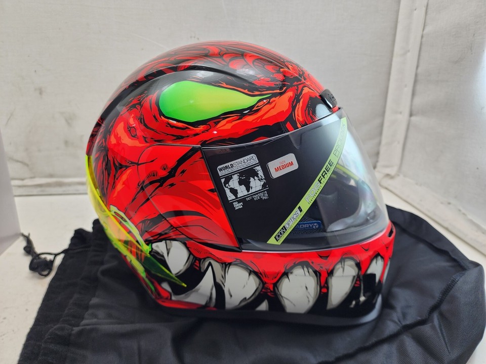 NEW Icon Airform Full Face Motorcycle Helmet Manik'r Red - Size Medium ...