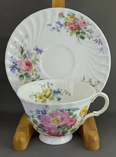 Royal Doulton "Arcadia Pattern" Bone China - Footed Cup and Saucer Sets