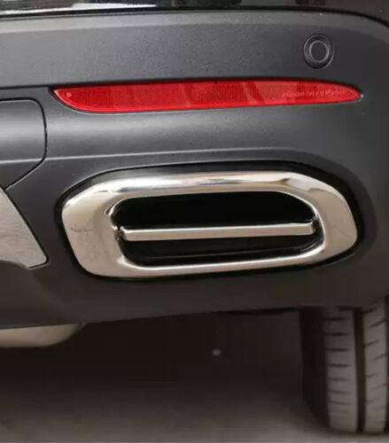 Exhaust Muffler Tail Pipe Cover For Benz GLC GLE GLS X253 W167 2020+Steel Chrome - Foto 3 di 11