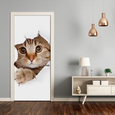 Removable Home Decor Door Wall Sticker Self Adhesive Bedroom Animals Cat