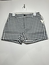 Women's Gingham High-Rise Chino Shorts - A New Day Black 10/3"