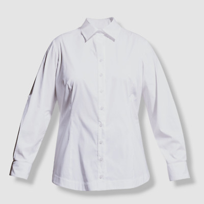 $200 Finley Women's White Joey Roll-up Sleeve Shirt Top Plus Size 1X