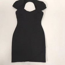 Women’s Guess Black Dress Scuba Knit Body Con Size 8 EUC V Neck Machine Wash