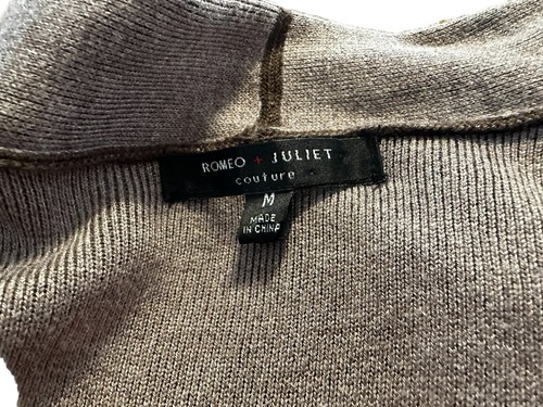 Romeo & Juliet Couture Knit Open Waterfall Vest Women’s Medium Brown Tan New - Picture 18 of 21