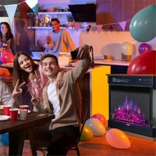 Equator 26" Portable Electric 7 color LED Light/Fireplace Walnut Brown w/ Remote