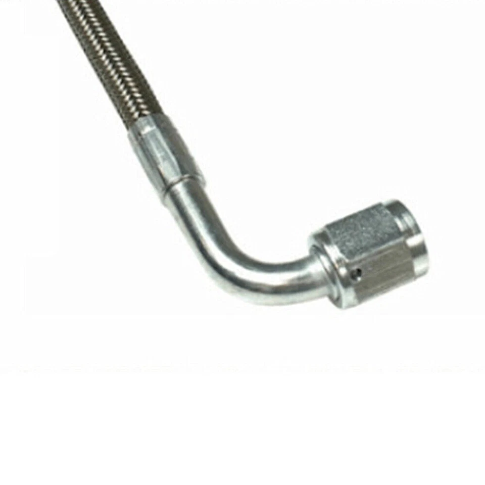 1PCS 90° 4AN Car Turbo Oil Feed Line 36" Turbo Feed Line Stainless Steel Braided - Imagem 2 de 4